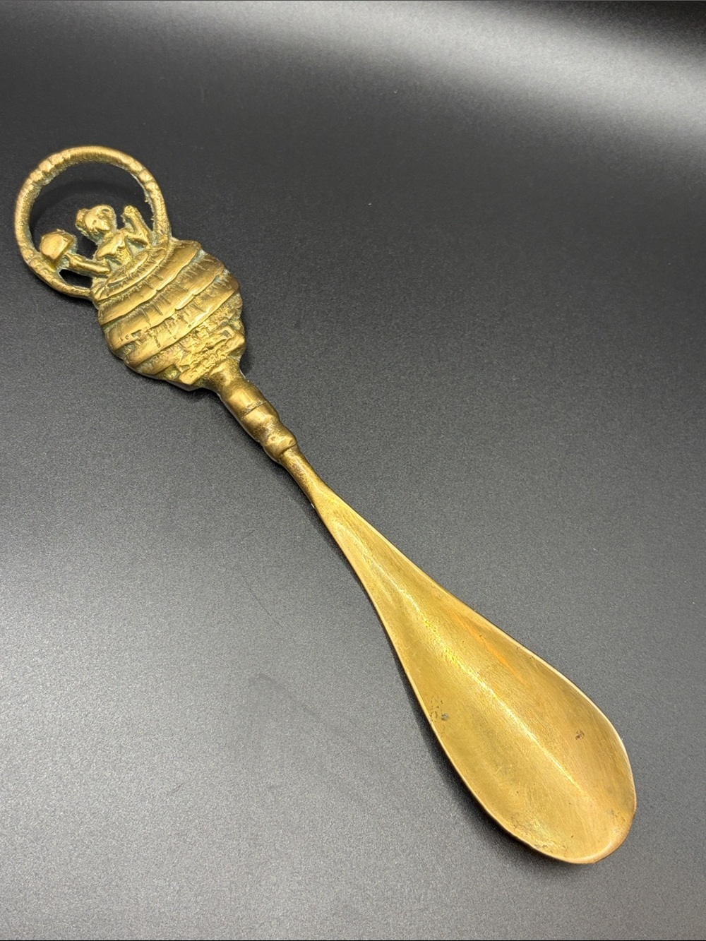 Vintage Brass Colonial Lady Southern Belle Figural Shoehorn Figure Shoe Horn